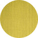 Round Abstract Yellow Contemporary Rug, con2142yw