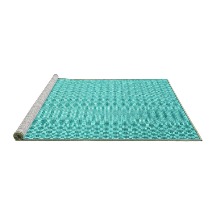 Sideview of Machine Washable Abstract Turquoise Contemporary Area Rugs, wshcon2142turq