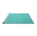 Sideview of Machine Washable Abstract Turquoise Contemporary Area Rugs, wshcon2142turq