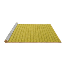 Sideview of Machine Washable Abstract Yellow Contemporary Rug, wshcon2142yw