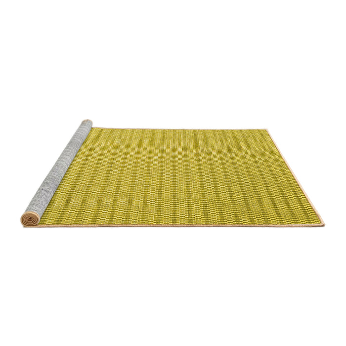 Sideview of Machine Washable Abstract Yellow Contemporary Rug, wshcon2142yw