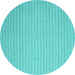 Round Abstract Turquoise Contemporary Rug, con2142turq