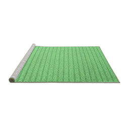 Sideview of Machine Washable Abstract Emerald Green Contemporary Area Rugs, wshcon2142emgrn