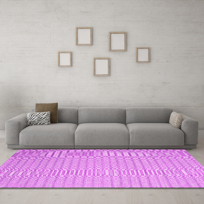 Machine Washable Abstract Pink Contemporary Rug in a Living Room, wshcon2142pnk