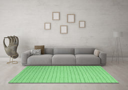 Machine Washable Abstract Emerald Green Contemporary Area Rugs in a Living Room,, wshcon2142emgrn