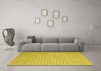 Machine Washable Abstract Yellow Contemporary Rug, wshcon2142yw