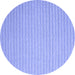 Round Abstract Blue Contemporary Rug, con2142blu