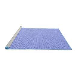 Sideview of Machine Washable Abstract Blue Contemporary Rug, wshcon2143blu