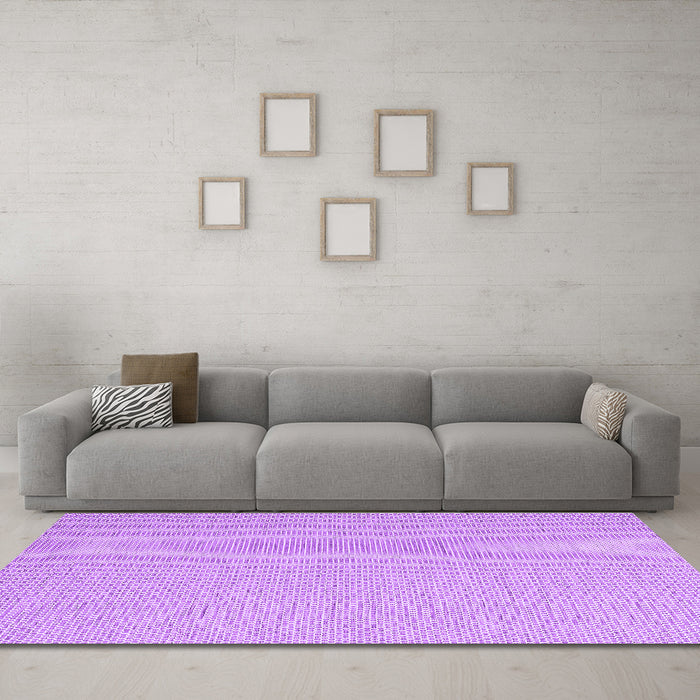 Machine Washable Abstract Purple Contemporary Area Rugs in a Living Room, wshcon2143pur