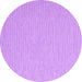 Round Machine Washable Abstract Purple Contemporary Area Rugs, wshcon2143pur