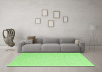 Machine Washable Solid Green Modern Rug, wshcon2144grn