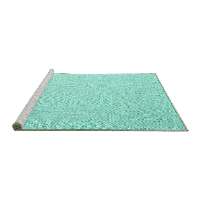 Sideview of Machine Washable Solid Turquoise Modern Area Rugs, wshcon2144turq