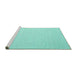 Sideview of Machine Washable Solid Turquoise Modern Area Rugs, wshcon2144turq