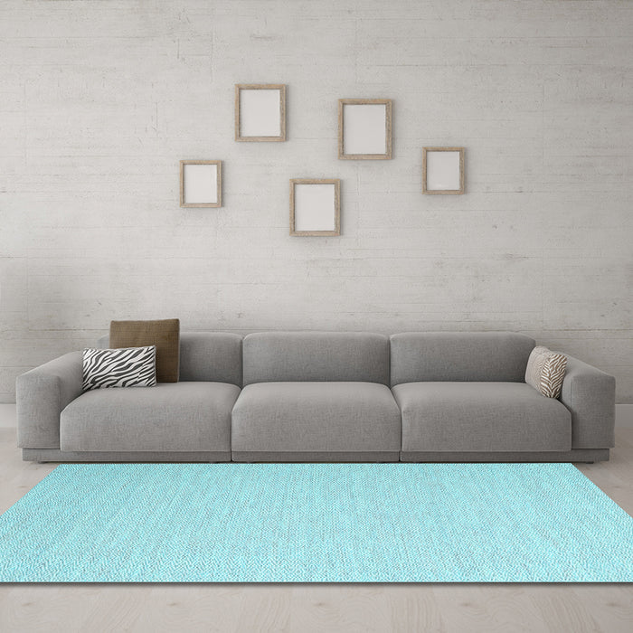Machine Washable Solid Light Blue Modern Rug in a Living Room, wshcon2144lblu