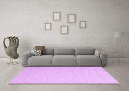 Machine Washable Solid Purple Modern Area Rugs in a Living Room, wshcon2144pur