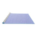 Sideview of Machine Washable Solid Blue Modern Rug, wshcon2144blu