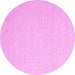 Round Machine Washable Solid Pink Modern Rug, wshcon2144pnk