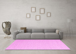 Machine Washable Solid Pink Modern Rug in a Living Room, wshcon2144pnk