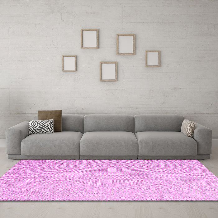 Machine Washable Solid Pink Modern Rug in a Living Room, wshcon2144pnk