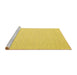 Sideview of Machine Washable Solid Yellow Modern Rug, wshcon2144yw