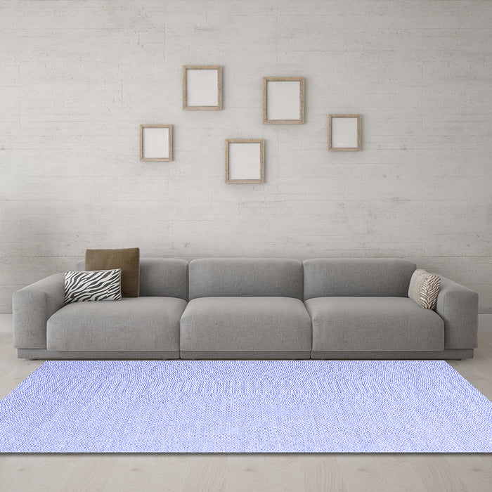 Machine Washable Solid Blue Modern Rug in a Living Room, wshcon2144blu