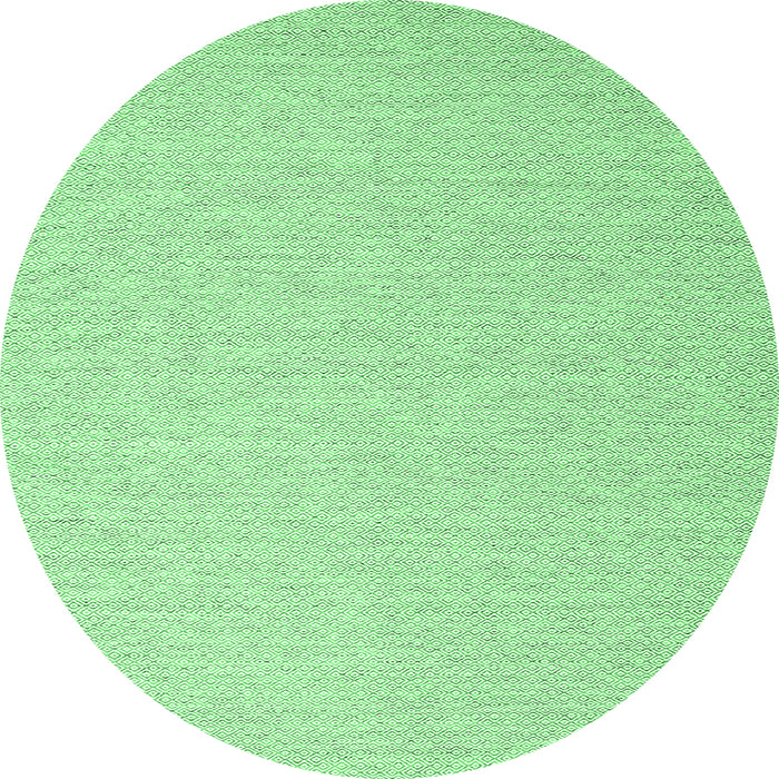 Round Machine Washable Abstract Emerald Green Contemporary Area Rugs, wshcon2145emgrn