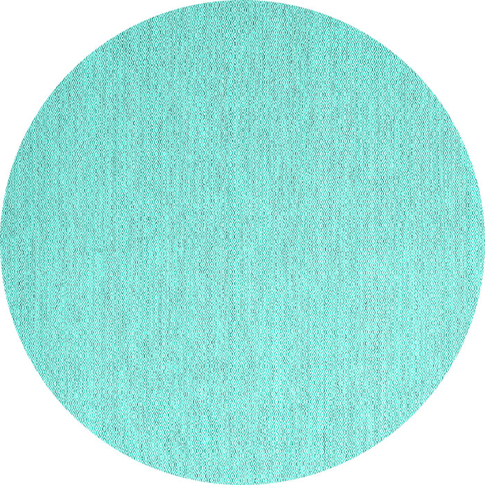 Round Machine Washable Abstract Turquoise Contemporary Area Rugs, wshcon2145turq