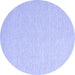 Round Abstract Blue Contemporary Rug, con2145blu