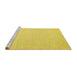 Sideview of Machine Washable Abstract Yellow Contemporary Rug, wshcon2145yw