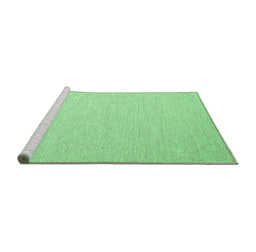 Sideview of Machine Washable Abstract Emerald Green Contemporary Area Rugs, wshcon2145emgrn