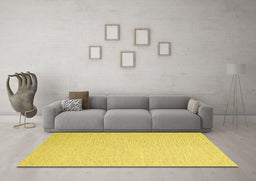 Machine Washable Abstract Yellow Contemporary Rug in a Living Room, wshcon2145yw
