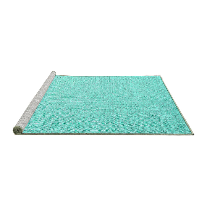 Sideview of Machine Washable Abstract Turquoise Contemporary Area Rugs, wshcon2145turq