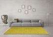 Machine Washable Abstract Yellow Contemporary Rug in a Living Room, wshcon2146yw