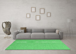 Machine Washable Abstract Green Contemporary Area Rugs in a Living Room,, wshcon2146grn
