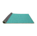 Sideview of Abstract Turquoise Contemporary Rug, con2146turq