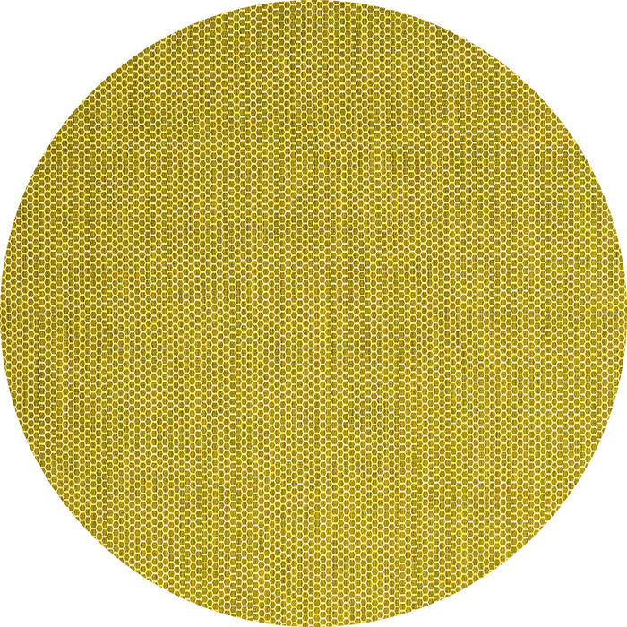 Round Abstract Yellow Contemporary Rug, con2146yw