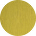 Round Abstract Yellow Contemporary Rug, con2146yw