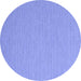 Round Abstract Blue Contemporary Rug, con2146blu