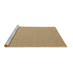 Sideview of Machine Washable Abstract Brown Contemporary Rug, wshcon2146brn