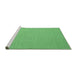 Sideview of Machine Washable Abstract Emerald Green Contemporary Area Rugs, wshcon2146emgrn