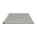 Serging Thickness of Machine Washable Contemporary Platinum Gray Rug, wshcon2147