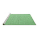 Sideview of Machine Washable Abstract Emerald Green Contemporary Area Rugs, wshcon2147emgrn