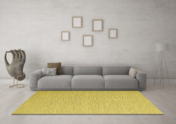 Machine Washable Abstract Yellow Contemporary Rug in a Living Room, wshcon2147yw