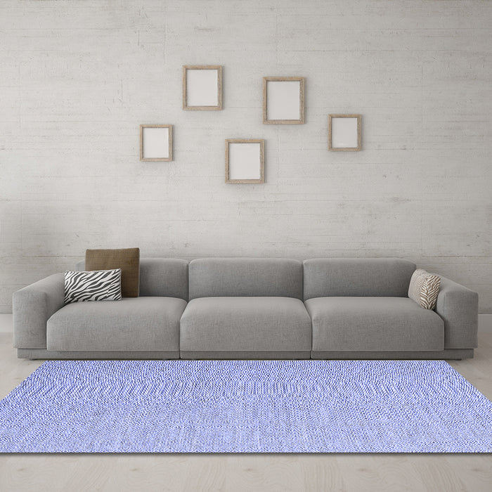 Machine Washable Abstract Blue Contemporary Rug in a Living Room, wshcon2147blu