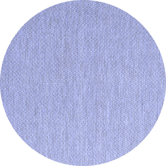 Round Abstract Blue Contemporary Rug, con2147blu