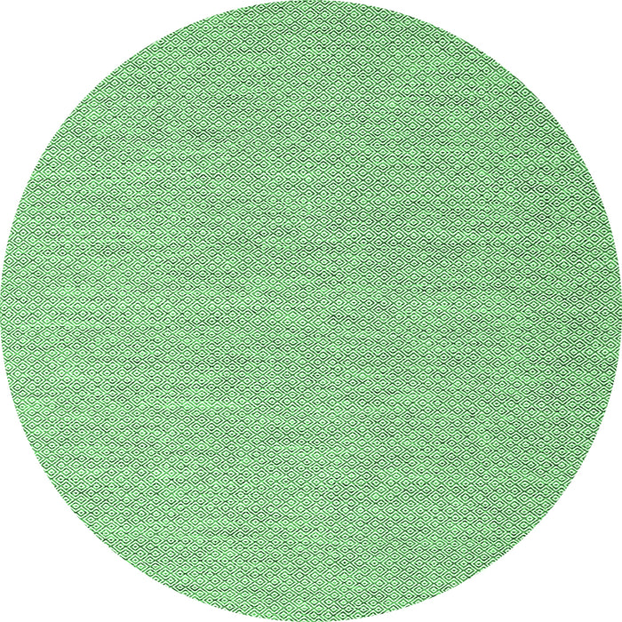 Round Machine Washable Abstract Emerald Green Contemporary Area Rugs, wshcon2147emgrn
