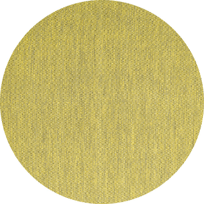 Round Machine Washable Abstract Yellow Contemporary Rug, wshcon2147yw
