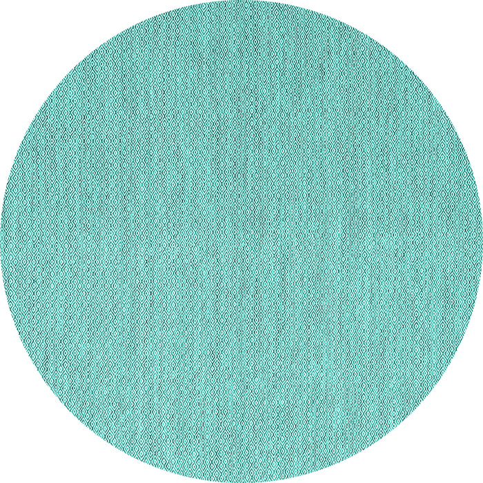 Round Machine Washable Abstract Turquoise Contemporary Area Rugs, wshcon2148turq