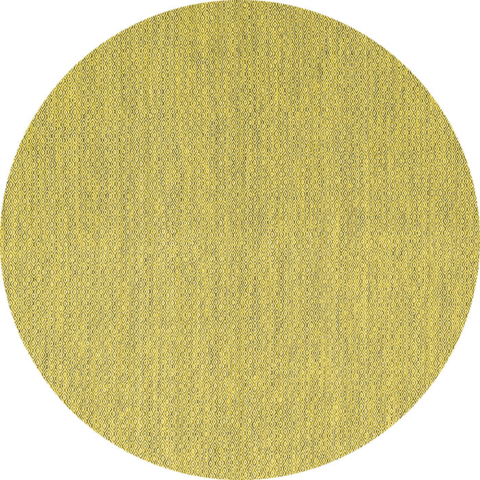 Round Machine Washable Abstract Yellow Contemporary Rug, wshcon2148yw