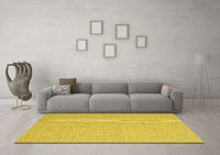 Machine Washable Abstract Yellow Contemporary Rug, wshcon2149yw